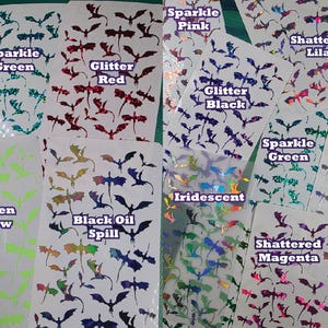 Tiny Dragons Sticker Sheet • Waterproof Holographic Dragon Vinyl Stickers • Glitter Planner, Journal Scrapbook Decals image 2