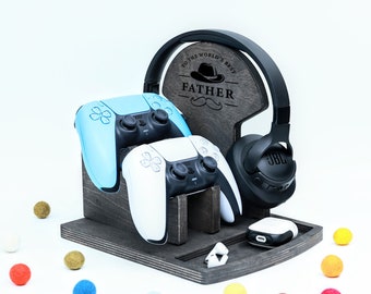 Valentinstag Geschenk für Gamer Dads - Geschenk für Ehemann - Geschenk für Vater - Personalisierter Controller Ständer - Vatertagsgeschenk - Vater Geburtstagsgeschenke