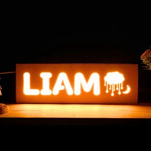Night Light with Stars & Moon - Custom Baby/Toddler Night Lamp - Personalized Baby Gift - Nursery Light with Name - Baby Room Decor Ideas