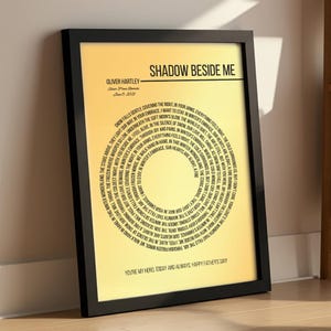 Custom Foil Metallic Song Lyrics Art - Father of the Bride Gift - Frame for Dad - Father Daughter Dance - Wedding Song Lyrics - Fathers Day