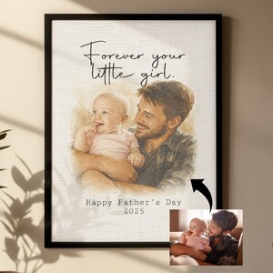 Personalized Dad Gift - Family Portraits - New Dad Gift Watercolor Custom Portrait From Photo - Personalized Fathers Day Gift from Daughter