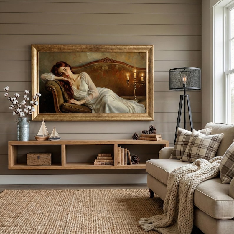 Gold Gilded Dark Striped TV Frame, Compatible with all TV Brand, Decorative Frame, Customizable TV Frame, 32, 43, 50, 55 Inch Ornate Frame