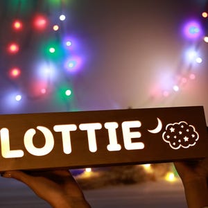 Night Light with Stars & Moon - Custom Baby/Toddler Night Lamp - Personalized Baby Gift - Nursery Light with Name - Baby Room Decor Ideas - Christmas- Gift for Mom - Gift for Dad - gift for wife - gift for husband  - gift for kids - unique birthday