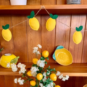 Lemon Garland / Handmade / Lemon Bunting / Summer Decor / Felt Decor