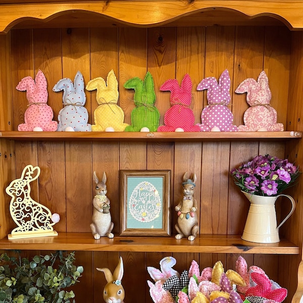 Easter Bunnies / Bunny Rabbit Padded Decor / Easter Decorations / Spring Decor / Easter Decor / Bunny Decor / Stuffed Fabric Bunny