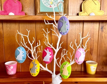 Easter Tree Felt Hangers Set of 6/ Easter Decor /Easter Tree Decor/ Bunny Hangers / Easter Tree Decorations