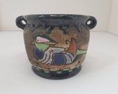 Vintage Amphora Pottery Duck design pot, vase, Austria - Campina