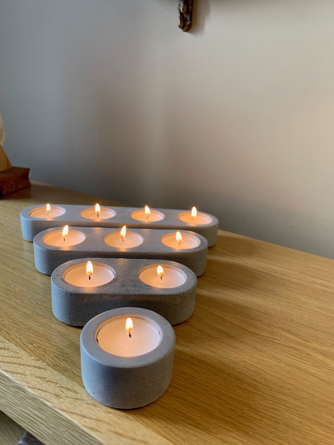 Concrete Candle Holders 4 Pack Etsy UK