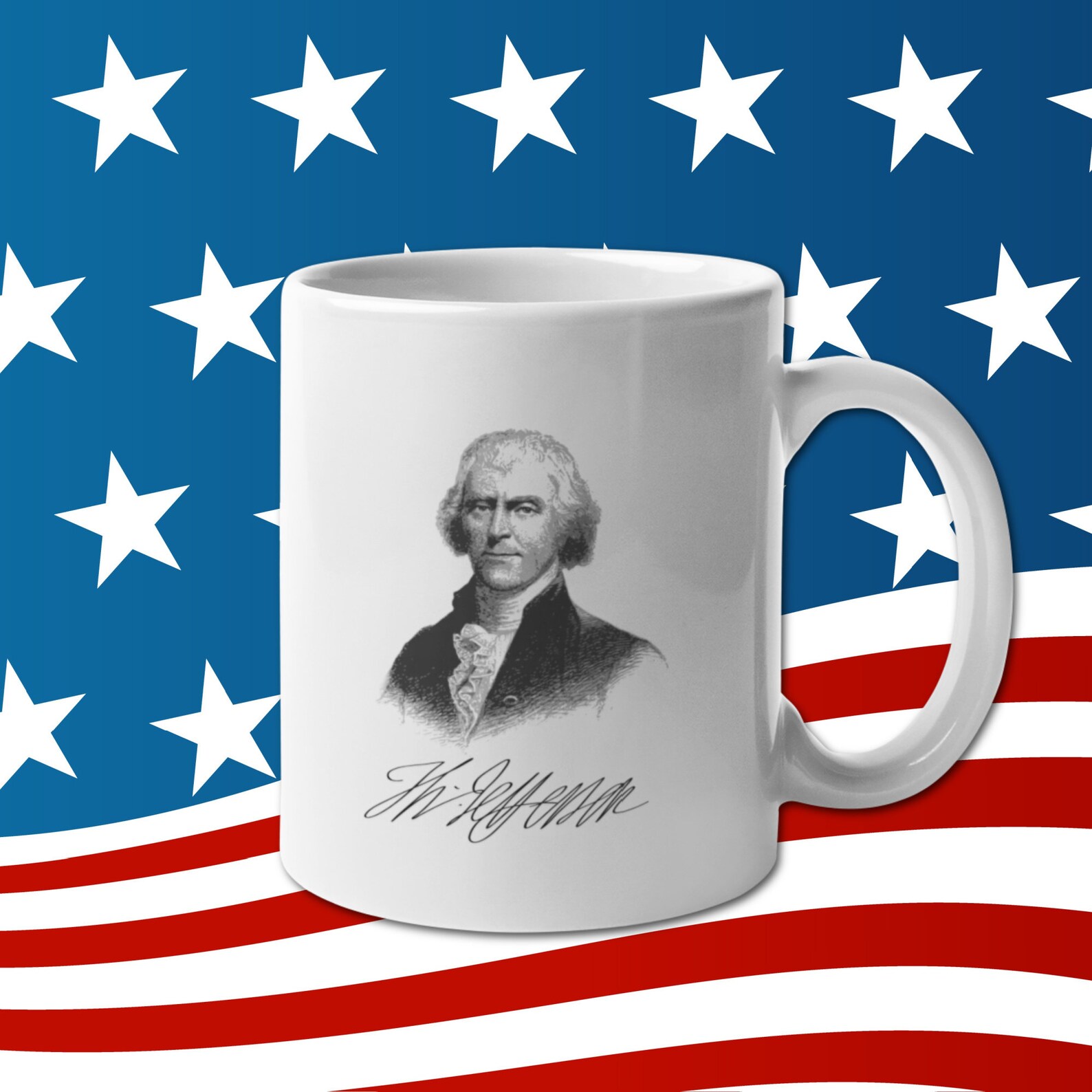 Thomas Jefferson White Glossy Coffee or Tea Mug 11oz or 15oz Etsy