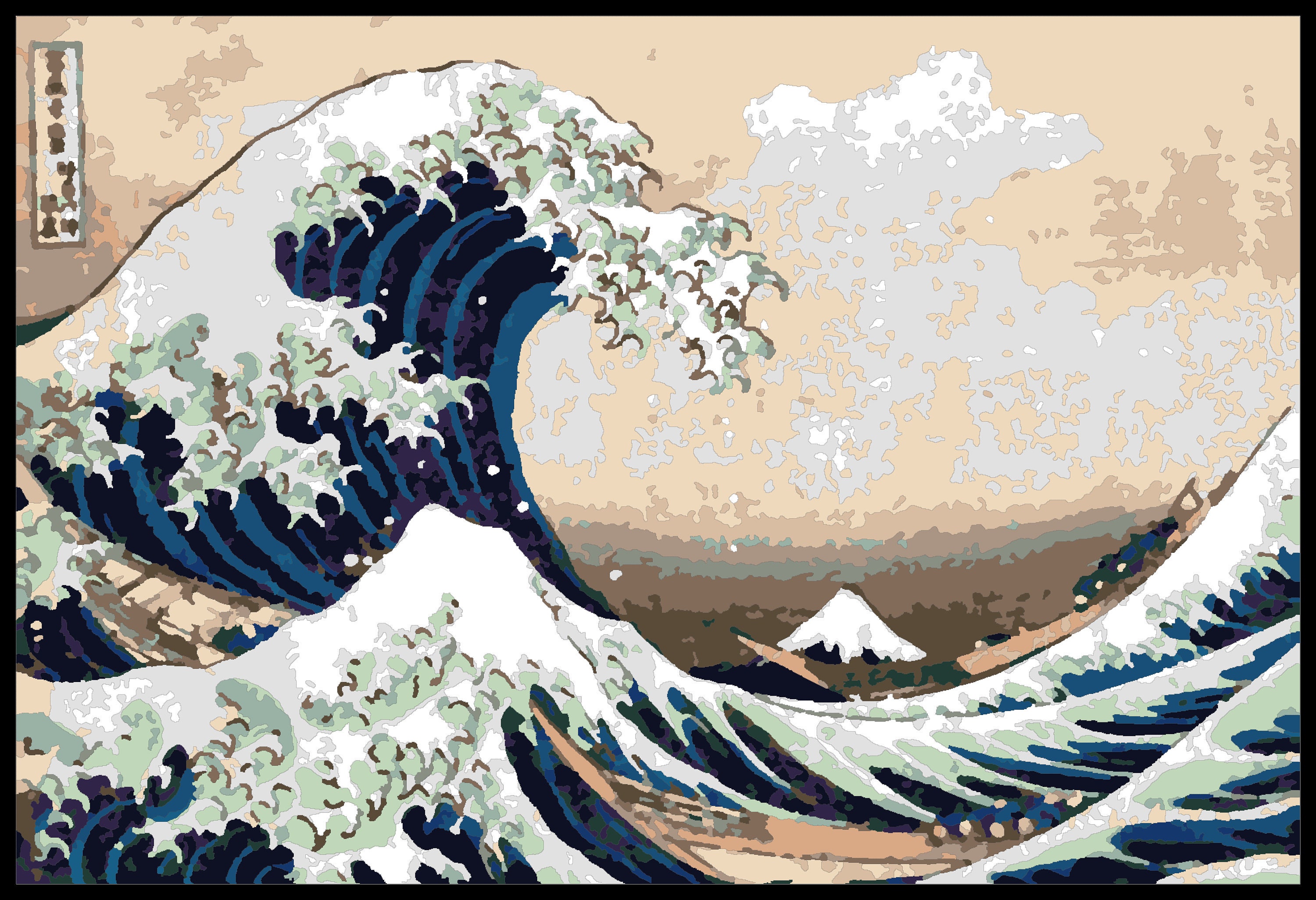 Paint By Numbers Kit The Great Wave by Hokusai. Fast Etsy