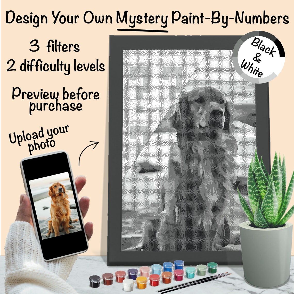 Personalised Mystery Paint By Numbers Kit With Filter and Etsy