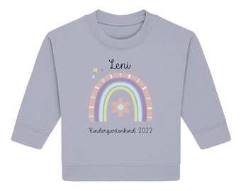 Kinder Sweatshirt zum Kitastart Regenbogen - Baby Organic Sweatshirt