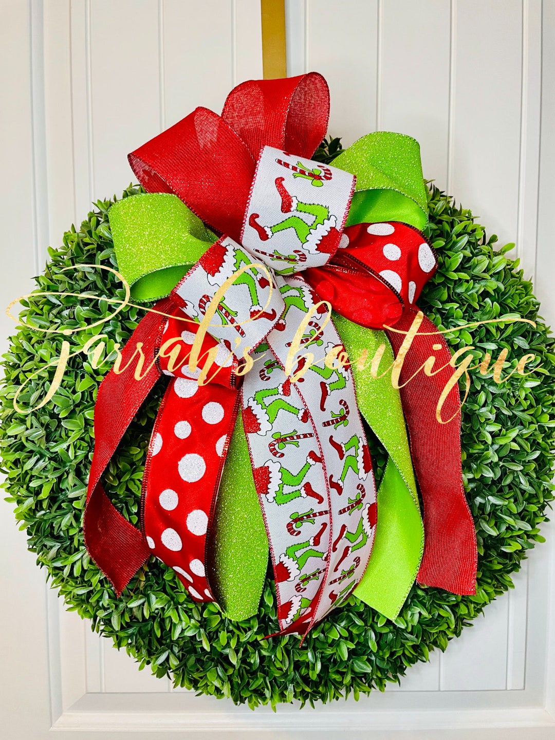 Mr. Grinch Christmas Wreath Bow Christmas Bow Wreath Bow Etsy
