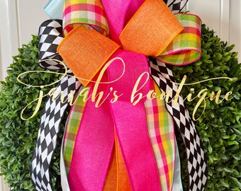 Spring, Summer Bows for Wreaths, Wreath Bows, Lanterns, Flag Holders, Home Decor, Letters, Mailboxes, Spring Wreath Bow