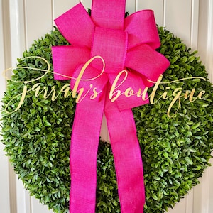 Pink Bow, Pink Wreath Bow, Beach Home Decor, Any Occasion Bow, Seasonal Bow