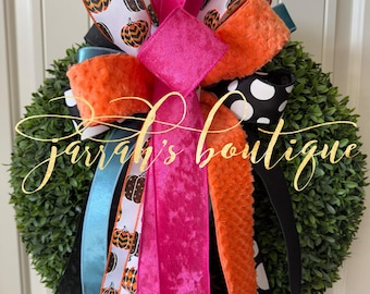 Fall Bow, Fall Wreath Bow, Fall Lantern Bow, Pumpkin Bow, Thanksgiving Bow, Halloween Bow, Pumpkin Bow, Door Hanger Bow, Fall Wreath Bow