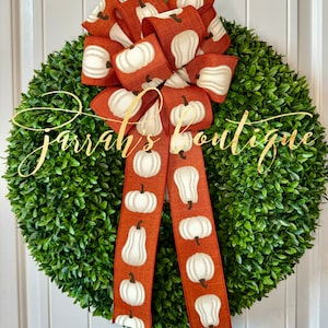 Fall Bow, Fall Wreath Bow, Fall Lantern Bow, Autumn Bow, Thanksgiving Bow, Halloween Bow, Pumpkin Bow, Door Hanger Bow, Fall Lantern Bow