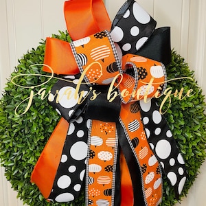 Fall Bow, Fall Wreath Bow, Fall Lantern Bow, Pumpkin Bow, Thanksgiving Bow, Halloween Bow, Pumpkin Bow, Door Hanger Bow, Fall Wreath Bow