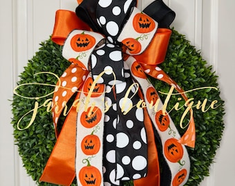 Herbst Schleife, Herbstkranz Schleife, Herbst Laterne Schleife, Kürbis Schleife, Thanksgiving Schleife, Halloween Schleife, Kürbis Schleife, Türhänger Schleife, Herbstkranz Schleife