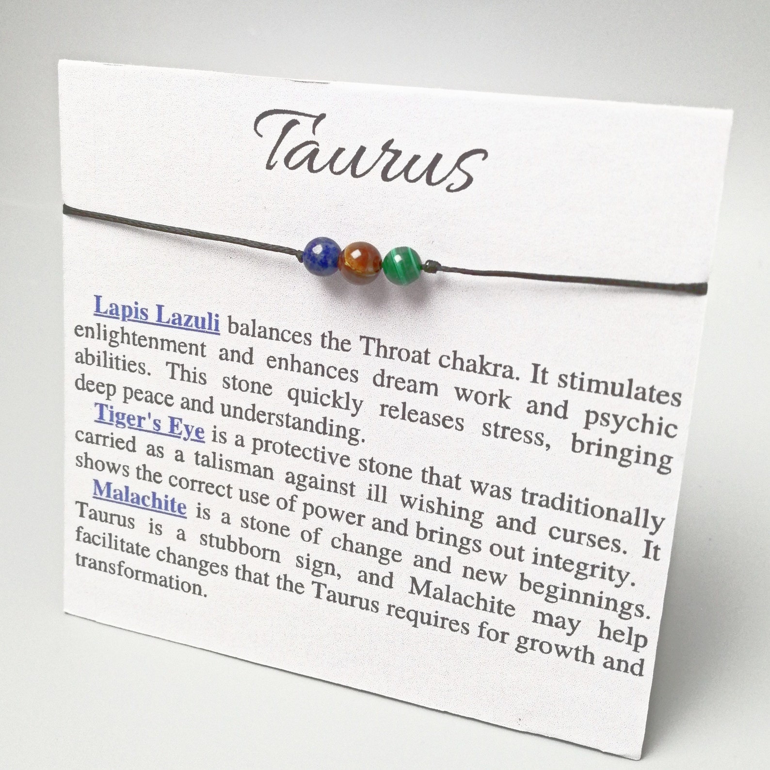Taurus sign gemstones bracelet zodiac bracelet taurus gift Etsy