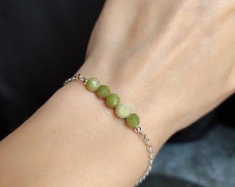Bracelet péridot vert, bracelet de perles, bracelet en pierres semi-précieuses, bijoux en pierre naturelle, bijoux pour femme