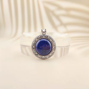 Natural lapis lazuli pendant necklace, Gemstone necklace for women, Lapis lazuli jewelry, Gemstone pendant gift, Elegant Boho Gift for Her