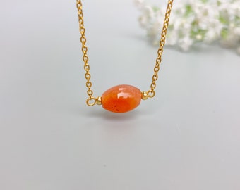 Collier pendentif en perles de pierres précieuses d’agate rouge pour femme et fille, Pendentif en pierre précieuse naturelle
