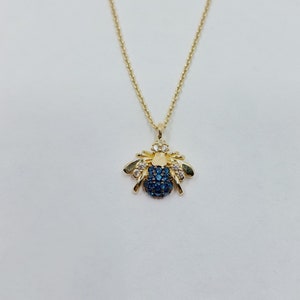 Bee Necklace • 14k Gold Necklace • Gold Jewelry • Solid Gold Necklace • Honey Bee • Bumble Bee • Necklaces for Women • Jewelry Gift
