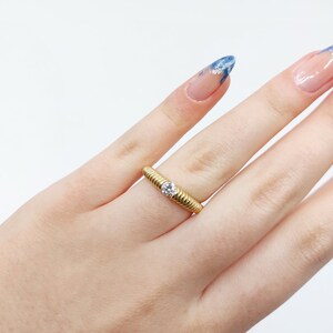 14K Solid Gold Twist Rope Ring: 2MM Braided Wedding Band