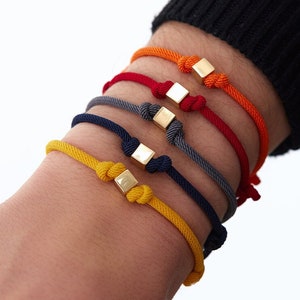 Pulsera de cubo de oro macizo de 14 quilates, pulsera para hombre, pulsera de cubo de oro, joyería de pulsera, pulsera