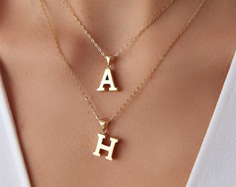 14k Gold Initial Necklace , Initial Necklace , Personalized Necklace , Letter Necklace, Valentine's Day, Gift For Her