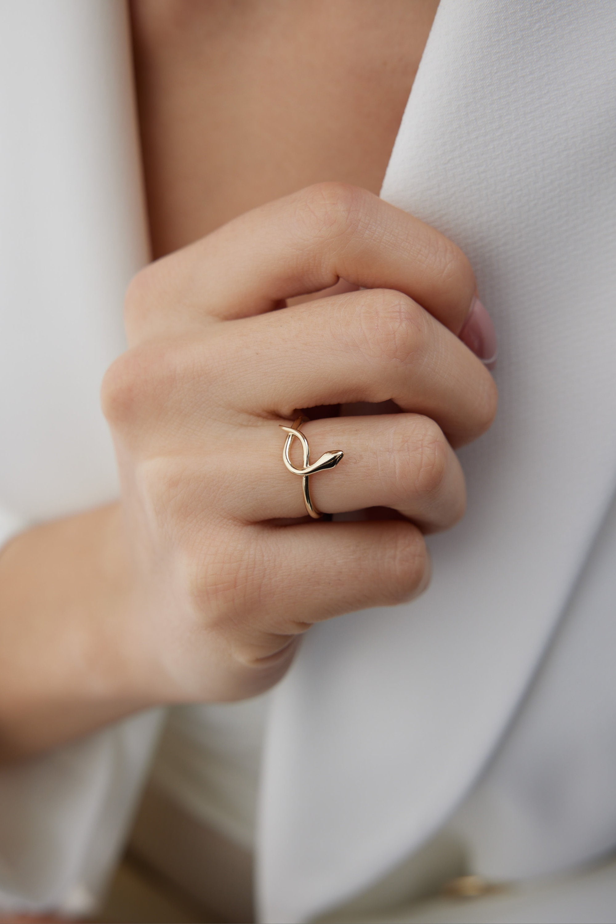deals store 14k Gold Snake Ring Gold Ring Minimalist Gold