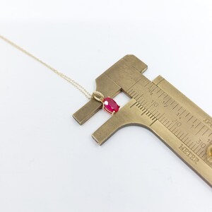 14K Gold Ruby Necklace: Dainty July Birthstone Jewelry