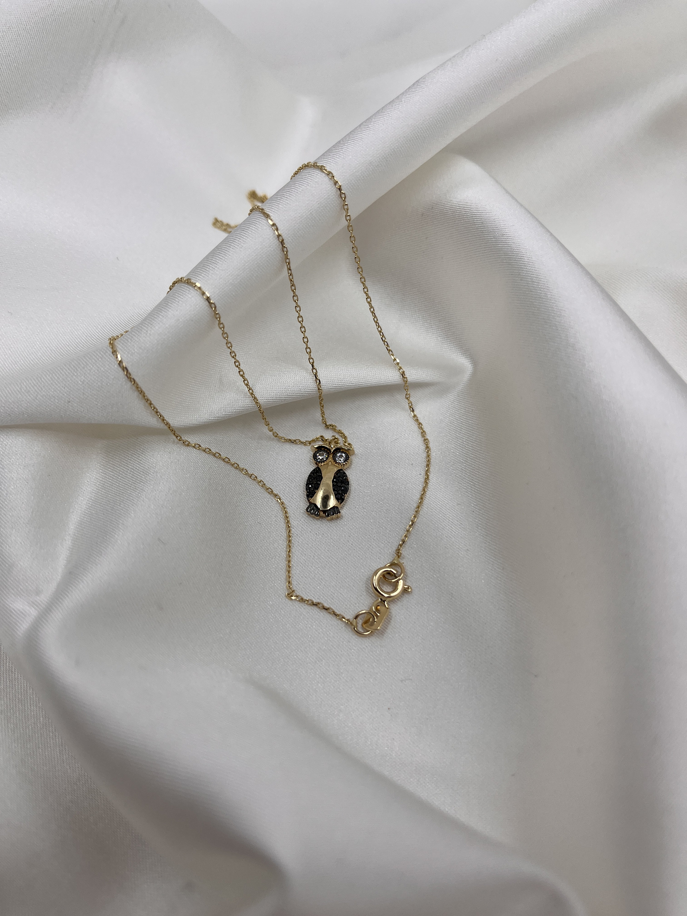 14K Gold Owl Necklace - A Different and Joyful Gift - Owl Pendant - Gift For Her - Gift For Child - 