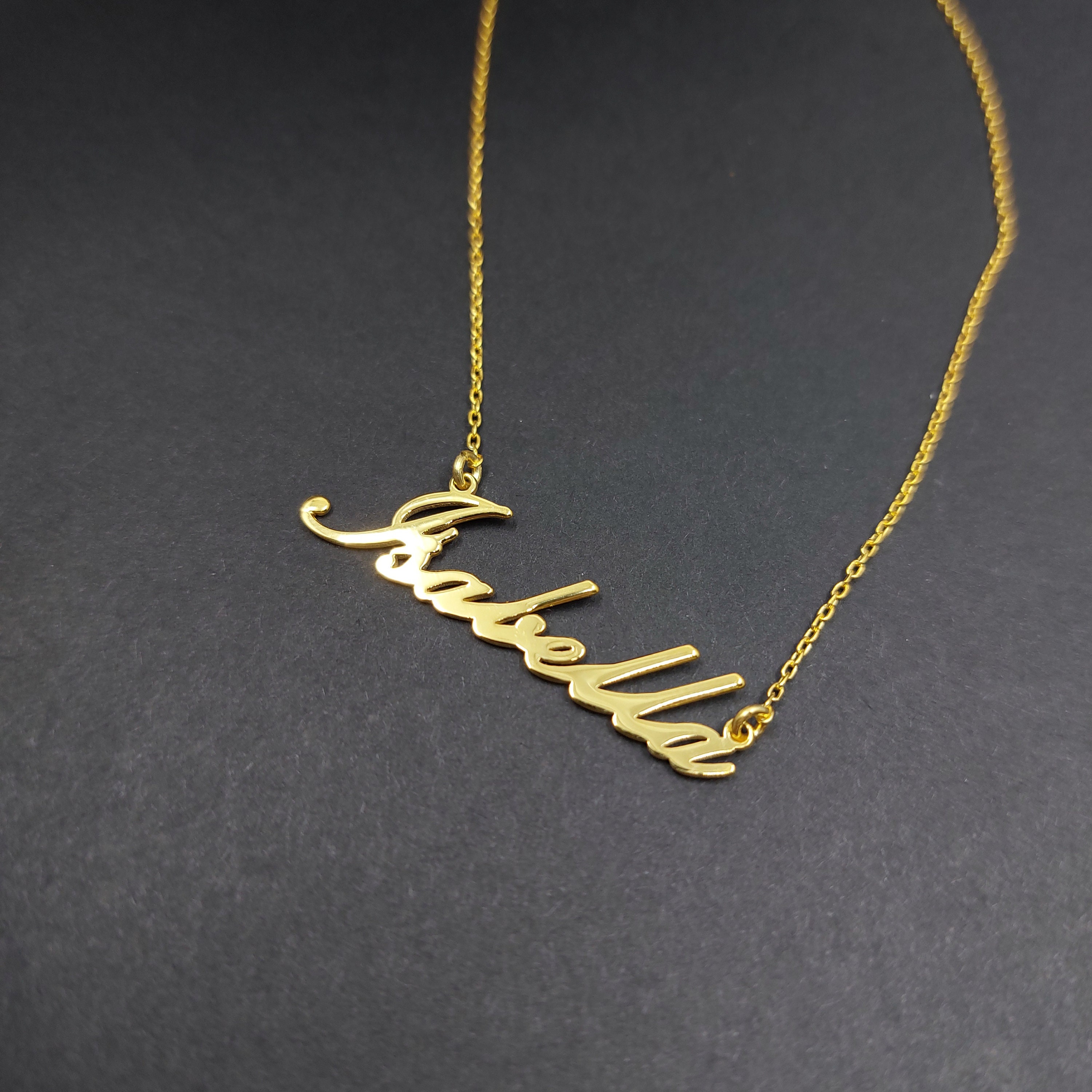 14K Solid Gold Name Necklace, Gold Nameplate Necklace, Custom Name Necklace, Personalized Dainty Necklace-Personalized Jewelry, Gift for her
