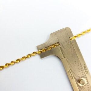 14K Yellow Gold Rope Necklace, Gold Rope Necklace Chain, 1 Mm 2mm 3mm 5 ...