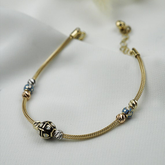 FINAL SALE - String of Beads Slider Bracelet | Rose gold plated | Pandora US