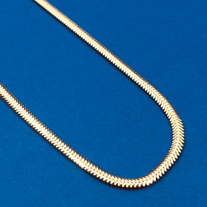 14K Solid Gold Snake Chain Necklace, Z Snake Chain Necklace, Gift For Her