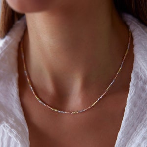 Dorika Charm Necklace, 14K Gold Dorika Ball Necklace, Multi Color Dorika Ball Necklace, Diamond Cut Ball, Valentine&#39;s Day Gift, Gift For Her
