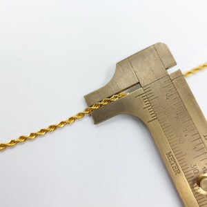 14K Yellow Gold Rope Necklace, Gold Rope Necklace Chain, 1 Mm 2mm 3mm 5 ...