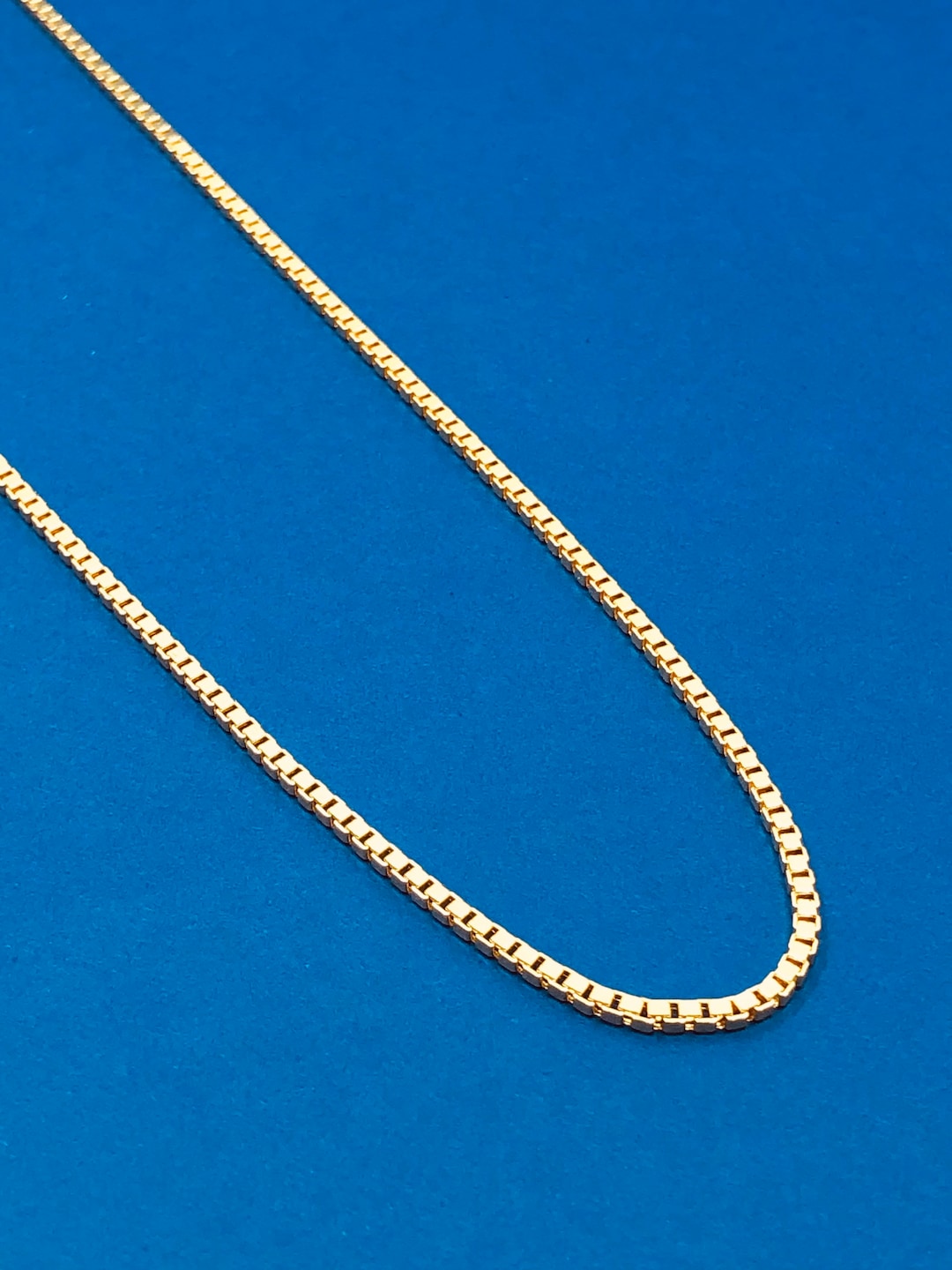 14K Solid Gold Box Chain Necklace, Delicate Dainty Layered Necklace Etsy