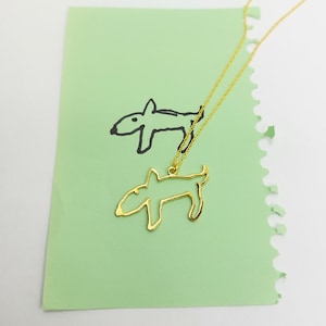 14 K Gold Design Your Own Pendant,  Custom Necklace, Silhouette Pendant Personalized Jewelry, Company Logo Jewelry, Wedding Logo Necklace