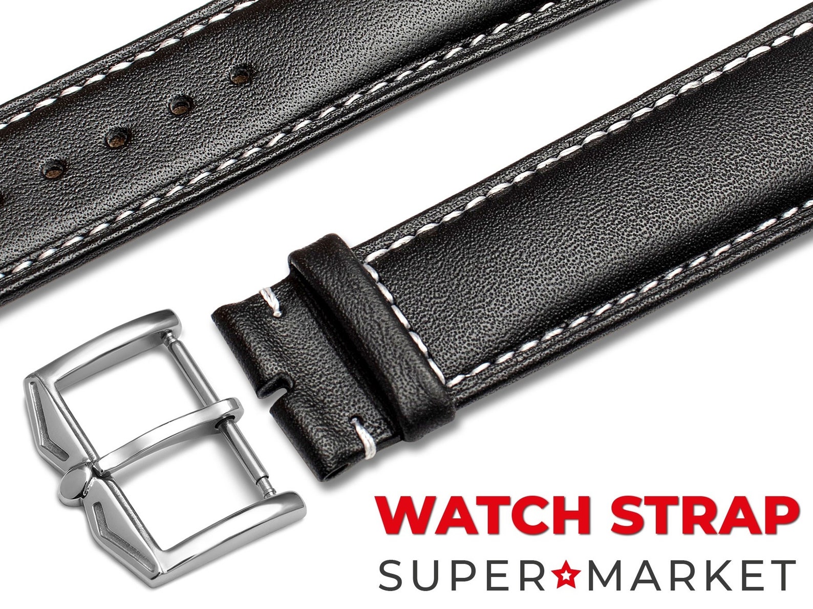 For ROTARY Watch Genuine Calf Smooth Leather Flat BLACK Strap Etsy UK