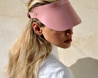 Handmade pink Visor for women, Minimal Accessory, Hat Visor for Men, Unisex , Visor Hats, Sun Visor, Visor cap,leather hat