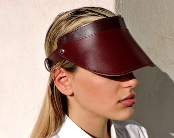 Handmade bordeaux Visor for women, Minimal Accessory, Hat Visor for Men, Unisex , Visor Hats, Sun Visor, Visor cap,leather hat