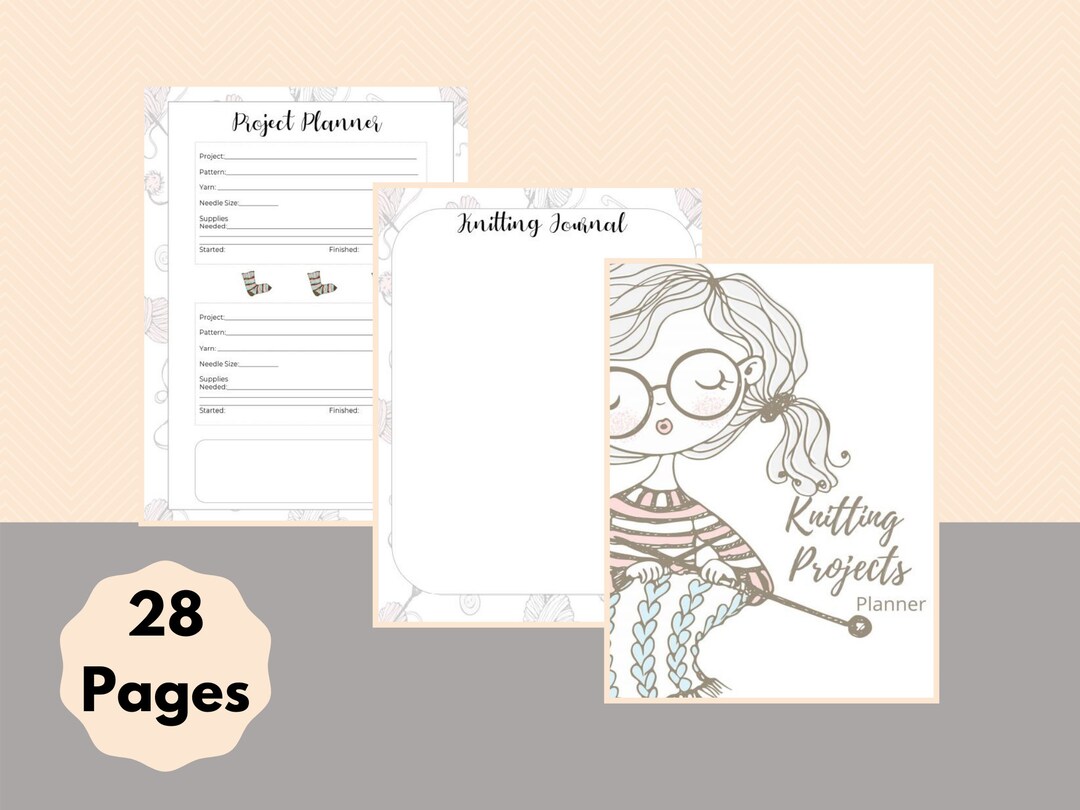 Knitting Planner and Journal Pdf | Digital Download Printable Project ...