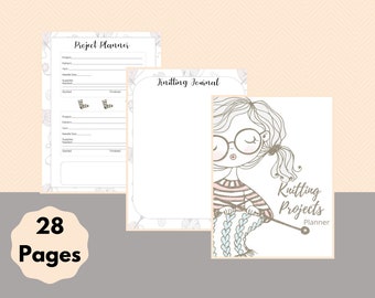 Knitting Planner and Journal pdf | Digital Download Printable Project Planner