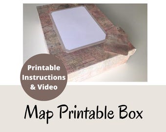 Map Design Gift Box Template: DIY Printable Paper Box (PDF Download)