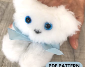 Cat Finger Puppet Pattern, Tutorial, Step by Step Instructions, DIY hand puppet, Sewing Pattern, Instant Download