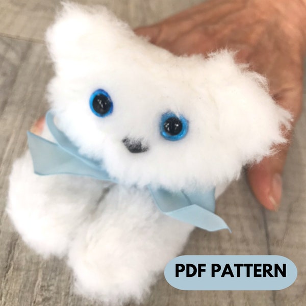 Cat Finger Puppet Pattern, Tutorial, Step by Step Instructions, DIY hand puppet, Sewing Pattern, Instant Download